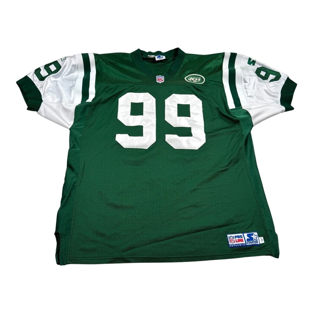 Vintage New York Jets Football Jersey Mens 52 Green NFL Starter Hammer 99 Mesh